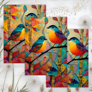 PAPEL DE SEDA DECORACIÓN COLORIDA DE AVES SIMILARES