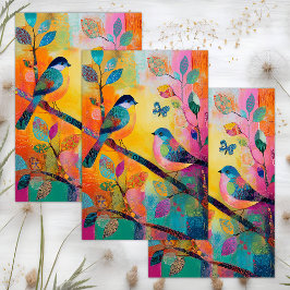 PAPEL DE SEDA DECORACIÓN COLORIDA DE AVES SIMILARES