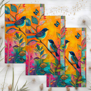 PAPEL DE SEDA DECORACIÓN COLORIDA DE AVES SIMILARES