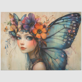 PAPEL DE SEDA DECORACIÓN COLORIDA DE LA MARIPOSA CON CHICA