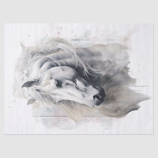 Papel De Seda Decoración de acuarela blanca (Anverso)