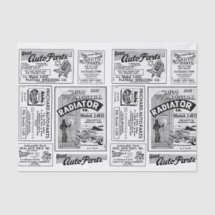 Papel De Seda Decoración de anuncios de automóviles de época, re
