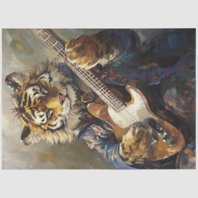 Papel De Seda Decoración de Arte Animal del Tigre de Rockstar (Anverso)