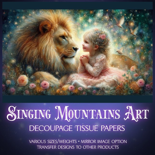 Papel De Seda Decoración de arte cristiano león y Chica (Subido por el creador)