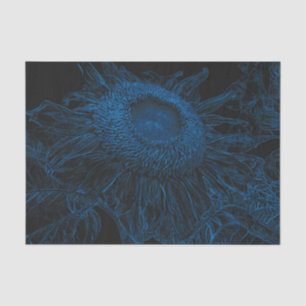 Papel De Seda Decoración de Arte Floral Azul Azul Sunflower Negr