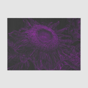 Papel De Seda Decoración de arte floral negra morado de girasol