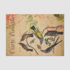 Papel De Seda Decoración de aves de la postales francesa Ephemer