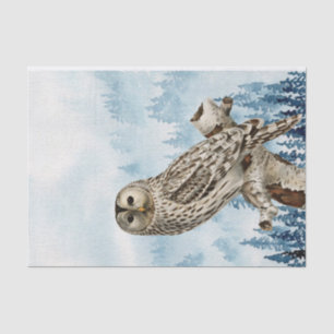 Papel De Seda Decoración de bosques de árboles azules de ave de 