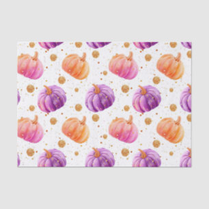 Papel De Seda Decoración de caída del patrón de calabaza otoñal