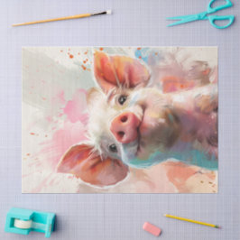 Papel De Seda Decoración de cerdo pino-acuático