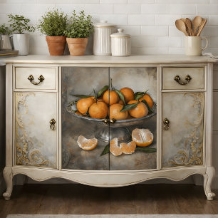 Papel De Seda Decoración de cítricos y plata