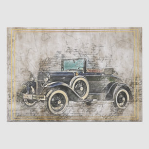 Papel De Seda Decoración de coches antiguos clásicos de época