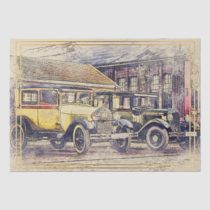 Papel De Seda Decoración de coches antiguos clásicos de época