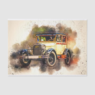 Papel De Seda Decoración de coches antiguos clásicos de época