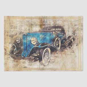 Papel De Seda Decoración de coches antiguos clásicos de época