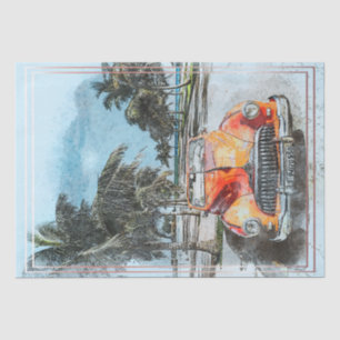 Papel De Seda Decoración de coches antiguos clásicos de época