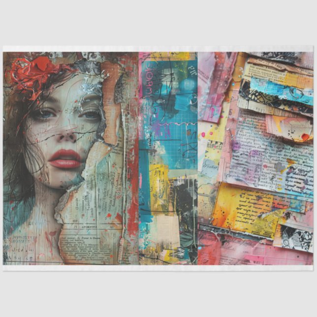 Papel De Seda Decoración de colección de arte abstracta de vinta (Anverso)