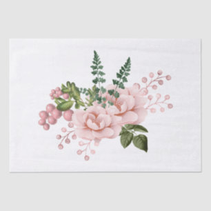 Papel De Seda Decoración de color de agua con buquet rosa de Rub