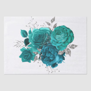 Papel De Seda Decoración de color de agua de color plateado verd