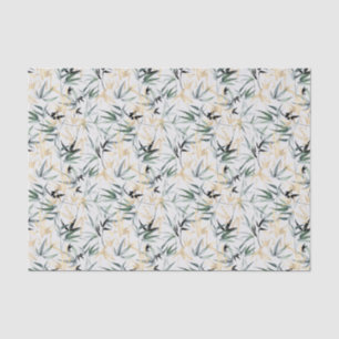 Papel De Seda Decoración de color de agua japonesa de oro verde 