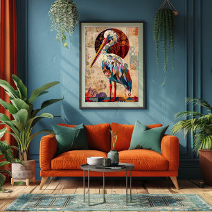 Papel De Seda Decoración de color de la grúa de textura rústica 