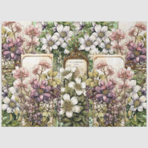 Papel De Seda Decoración de color floral inspirada en la cosecha