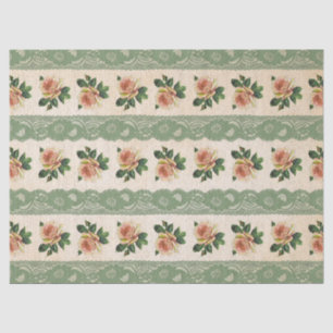 Papel De Seda Decoración de color verde y rosa rosa de color ros