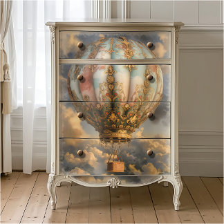 Papel De Seda Decoración de decoupage boho Globo aerostático vin