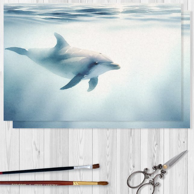 Papel De Seda Decoración de delfín acuarela (Subido por el creador)