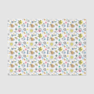 Papel De Seda Decoración de Doodles de Verano Fun Beach