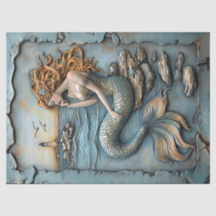 Papel De Seda Decoración de escultura de sirena