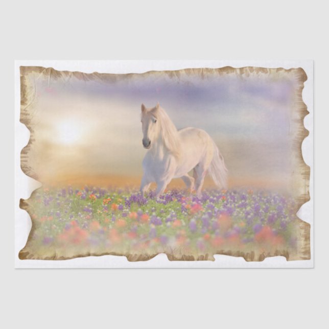 Papel De Seda Decoración de fantasía de White Horse Meadow (Anverso)