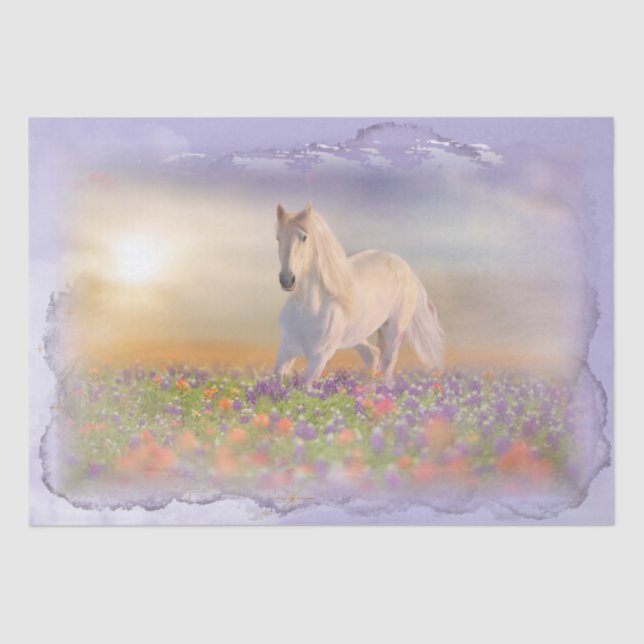 Papel De Seda Decoración de fantasía de White Horse Meadow (Anverso)