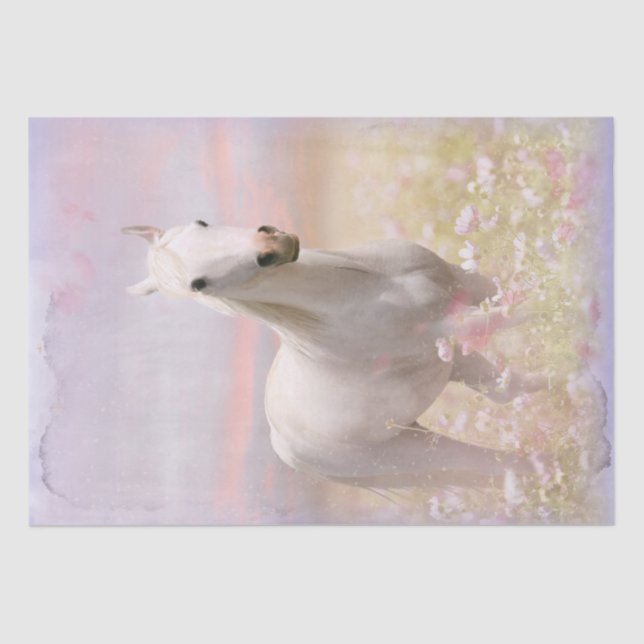 Papel De Seda Decoración de fantasía de White Horse Meadow (Anverso)