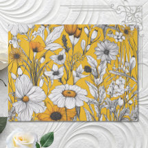 Decoración de Flor Silvestre Gold White Daisy Boho