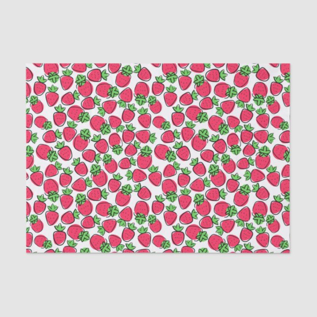 Papel De Seda Decoración de Fresas Cumpleaños Fiesta de Bebé (Anverso)