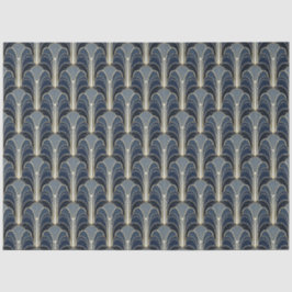 Papel De Seda Decoración de fuente Art Decó con elegancia azul y