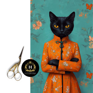 Papel De Seda Decoración de gato negro chino