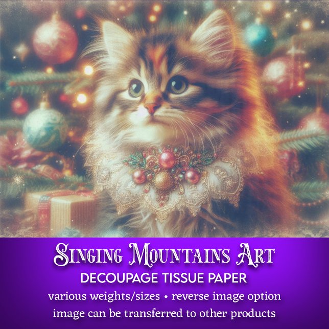 Papel De Seda Decoración de gatos del árbol de Navidad festivo (Subido por el creador)