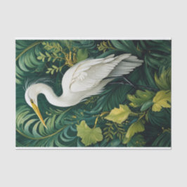 Papel De Seda Decoración de grulla blanca elegante y erguida
