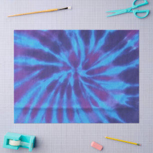 Papel De Seda Decoración de hippie púrpura azul de tinte azul Ve