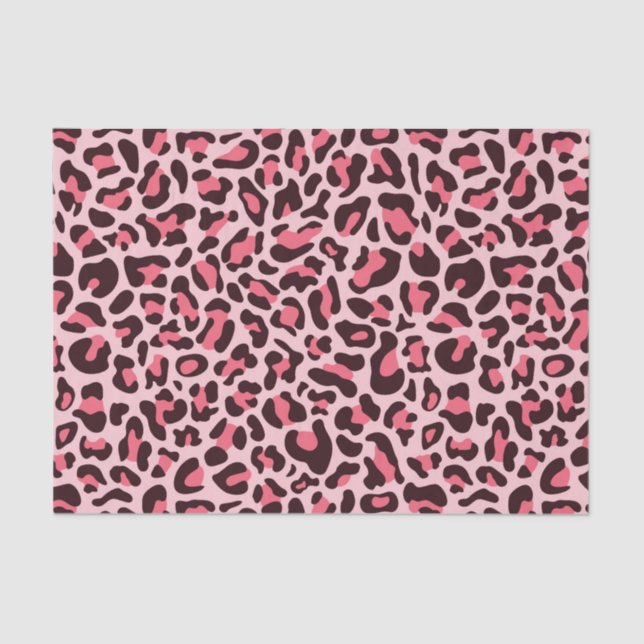 Papel De Seda Decoración de impresión de leopardo rosado (Anverso)