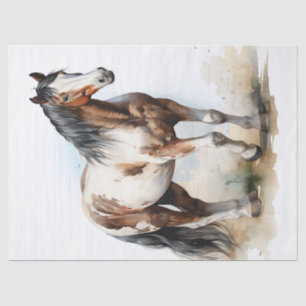 Papel De Seda Decoración de la acuarela de los caballos de pintu