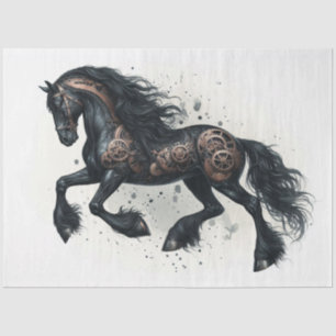 Papel De Seda Decoración de la acuarela de Steampunk Friesian Ho