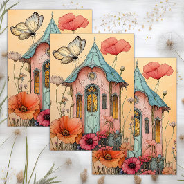 PAPEL DE SEDA DECORACIÓN DE LA CASA DE JARDÍN BLANCO
