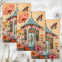 PAPEL DE SEDA DECORACIÓN DE LA CASA DE JARDÍN BLANCO