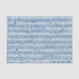 Papel De Seda Decoración de la cosecha de la hoja azul manuscrit