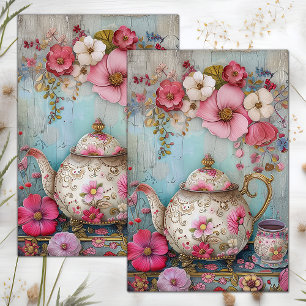 PAPEL DE SEDA DECORACIÓN DE LA FLORACIÓN DE LA TEMPORADA DEL TÉ