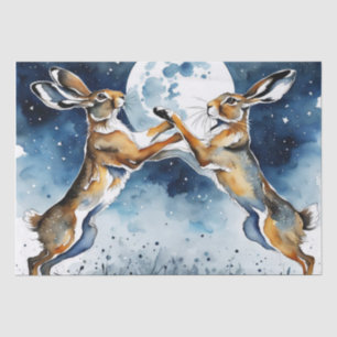 Papel De Seda Decoración De La Luz De Moon De Boxing Hares