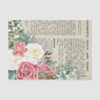 Papel De Seda Decoración de la receta de cosecha floral